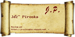 Jó Piroska névjegykártya