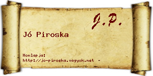 Jó Piroska névjegykártya
